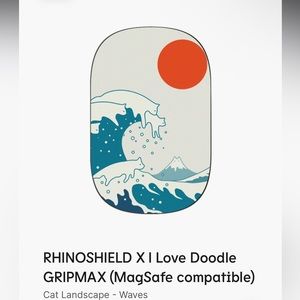RHINOSHIELD X I Love Doodle GRIPMAX MagSafe compatible Cat Landscape Waves